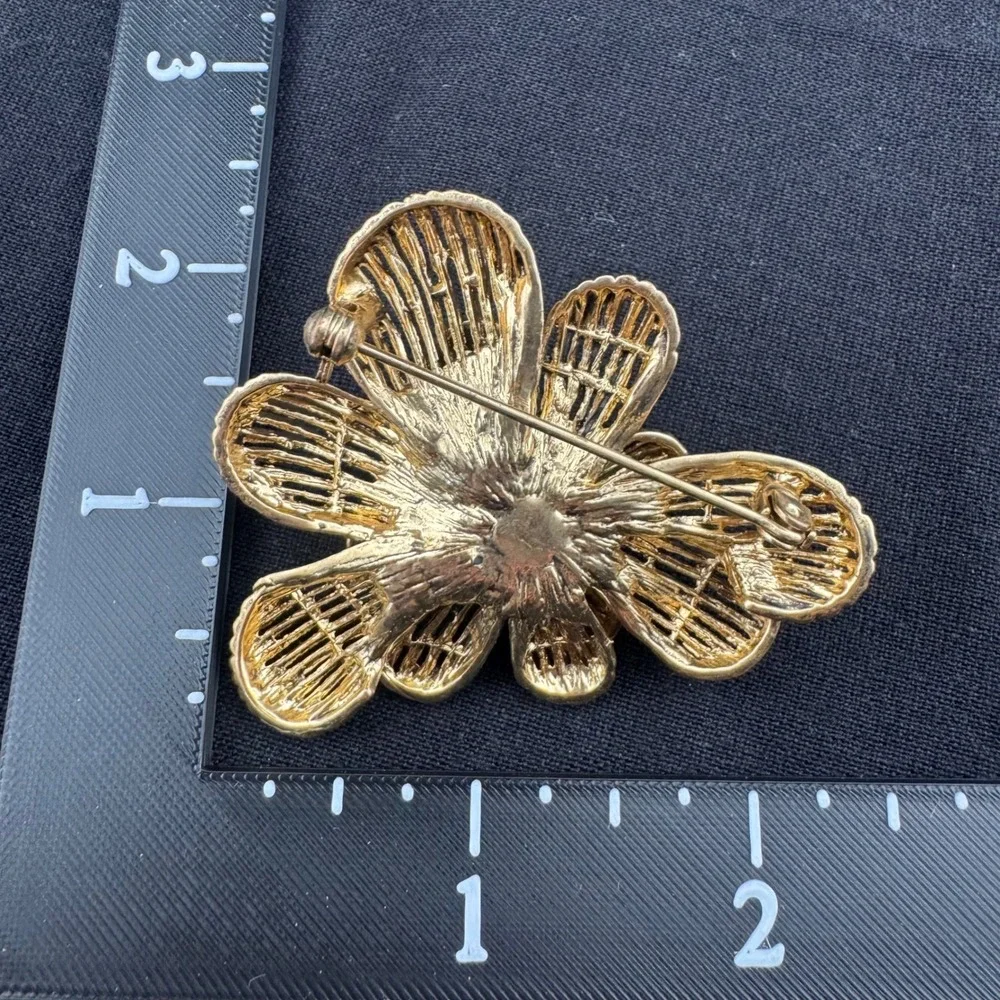 Vintage Brooch Lot Monet JJ Signed Rhinestone Pearl Flower Butterfly Leaf READ